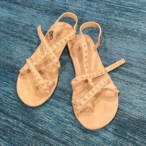 Dizzy Nude Studded Sandals